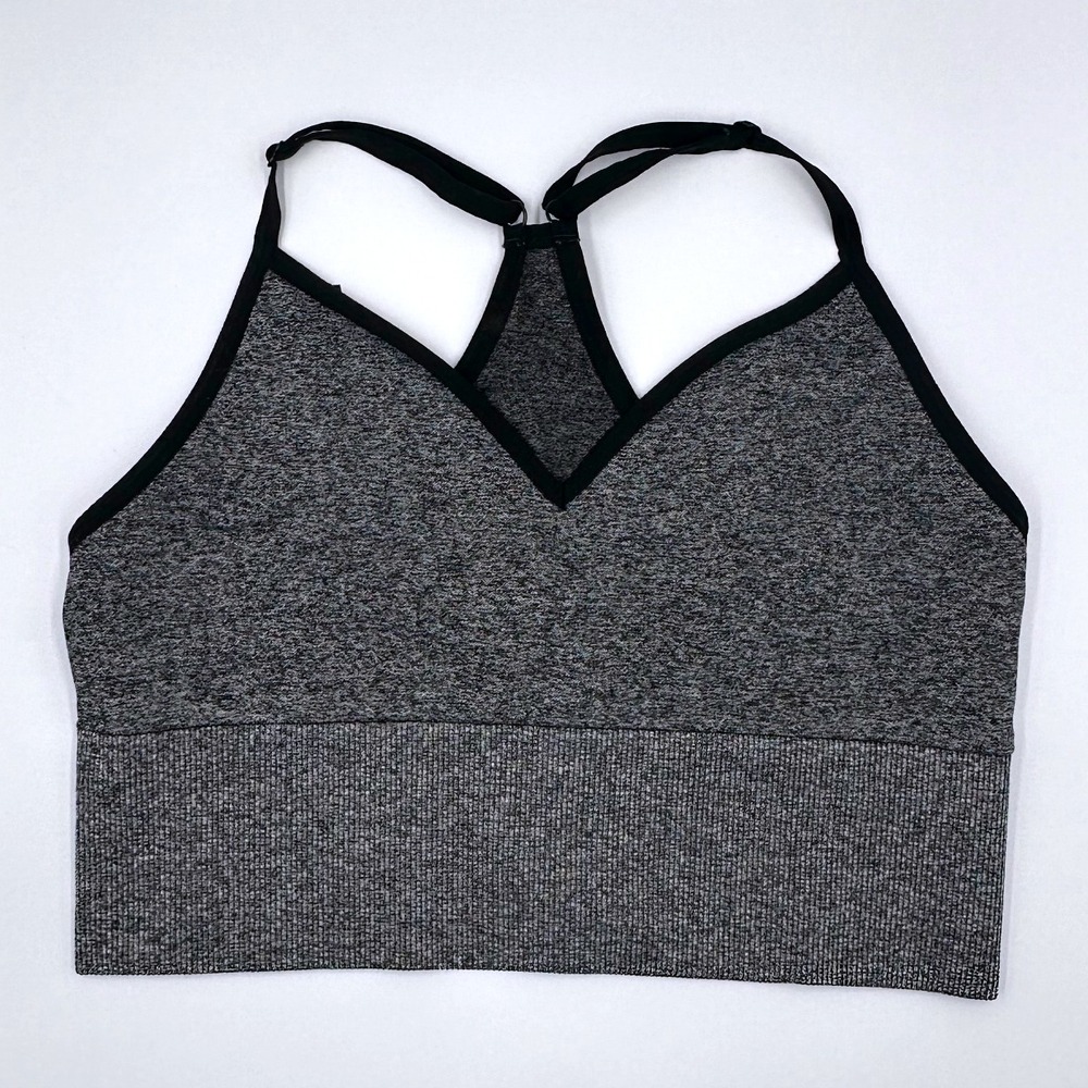 Victoria's Secret Pink Active Gray Black Athletic Sportsbra Womens Size‎ L
